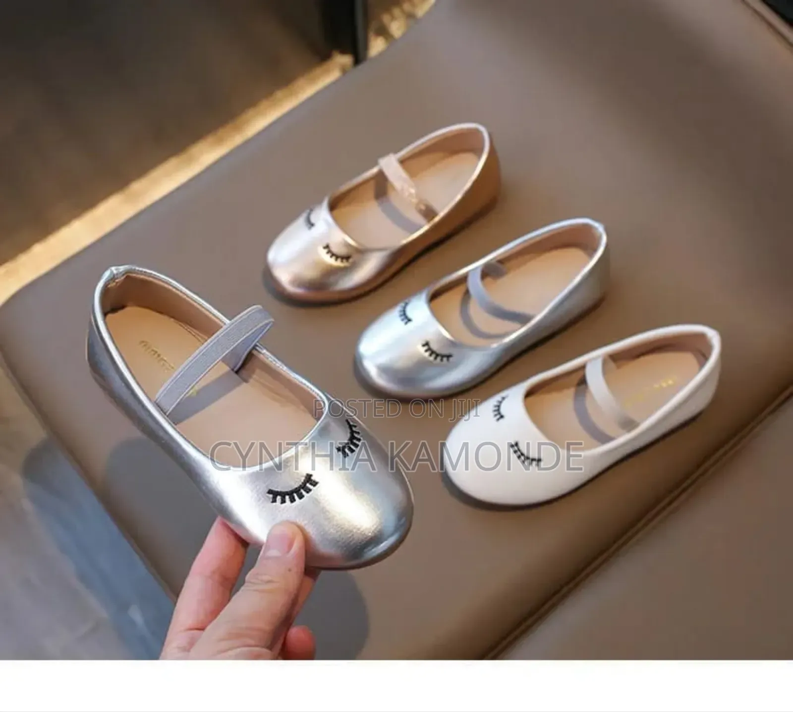 Rose Gold, White, Silver Doll Shoes
