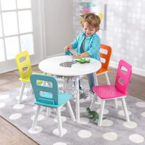 Kids Study Activity Table Set With 4 Colorful Chairs - thumbnail 2