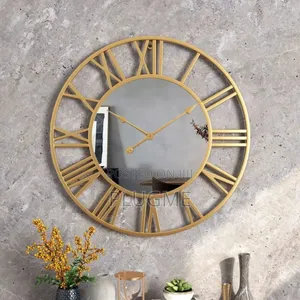 Creative Gold Roman Wall Clock With Mirror