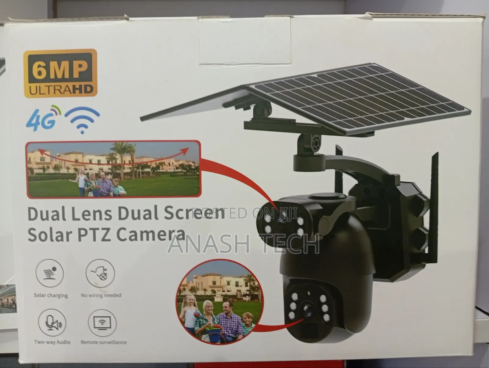 6mp~4g Dual Lens Dual Screen Solar PTZ Camera Wireless