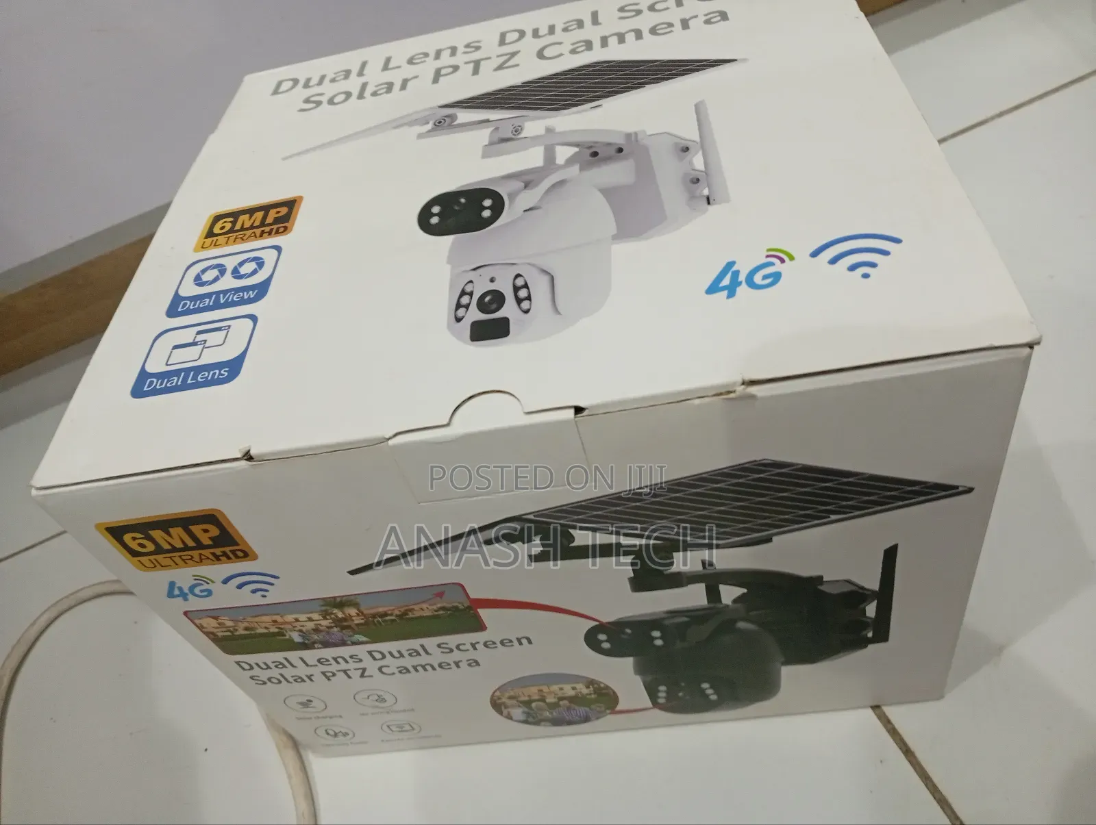 Best Quality 6mp Ip66 Dual Screen Solar Panel CCTV Camera