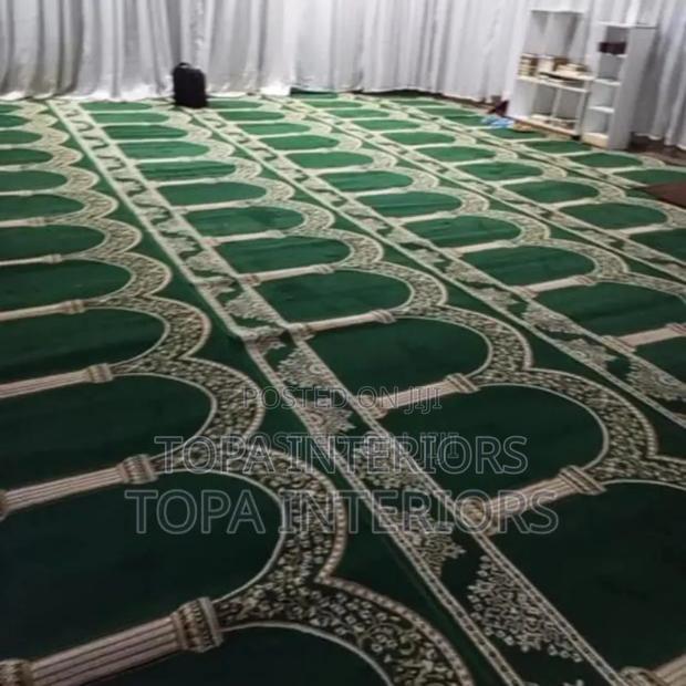 Green Themed Elegant Mosque Wall To Wall Flooring Carpets - main view
