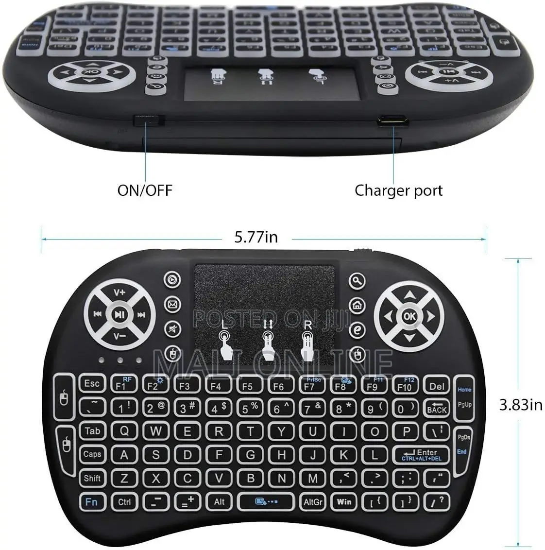 Mini Wireless Keyboard With Touchpad & Rgb Backlight