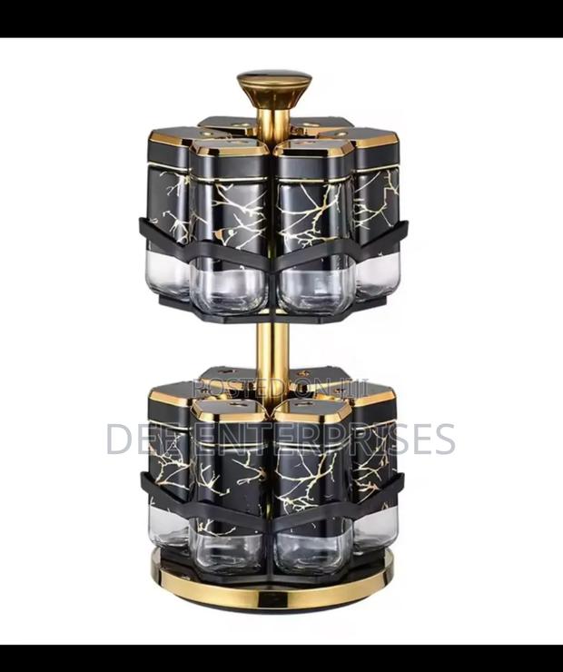 12 PCS Rotatable Double Layer Spice Rack