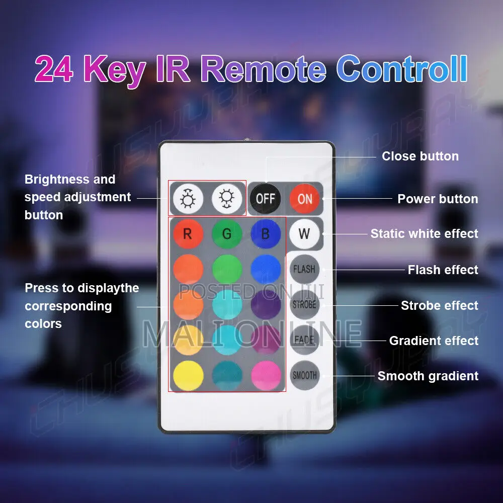 5m Rgb Led Strip Light With Remote Control 2835 Smd Color