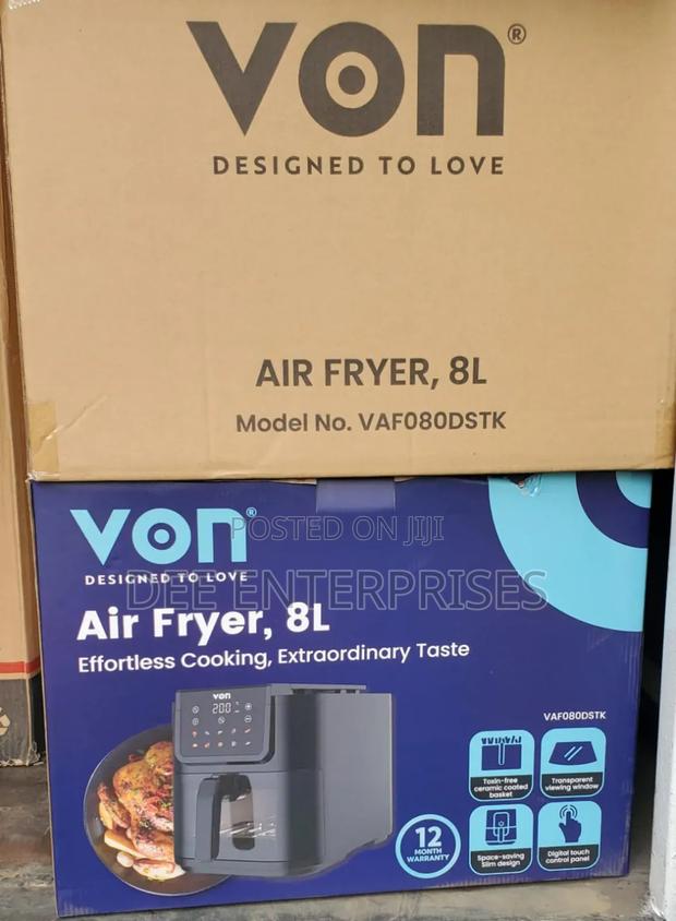 Von 8l Digital Slim Design Air Fryer - main view