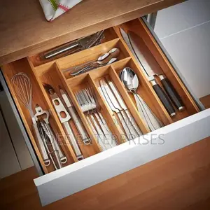 Multifunctional Bamboo Expandable Wooden Drawer Organizer