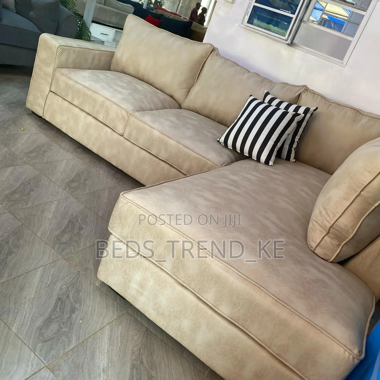 Streamlined 6 Seater L Sofa Set