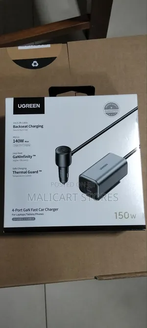 Ugreen 150w 4-Port Gan Fast Car Charger, 3-Type-C Usb
