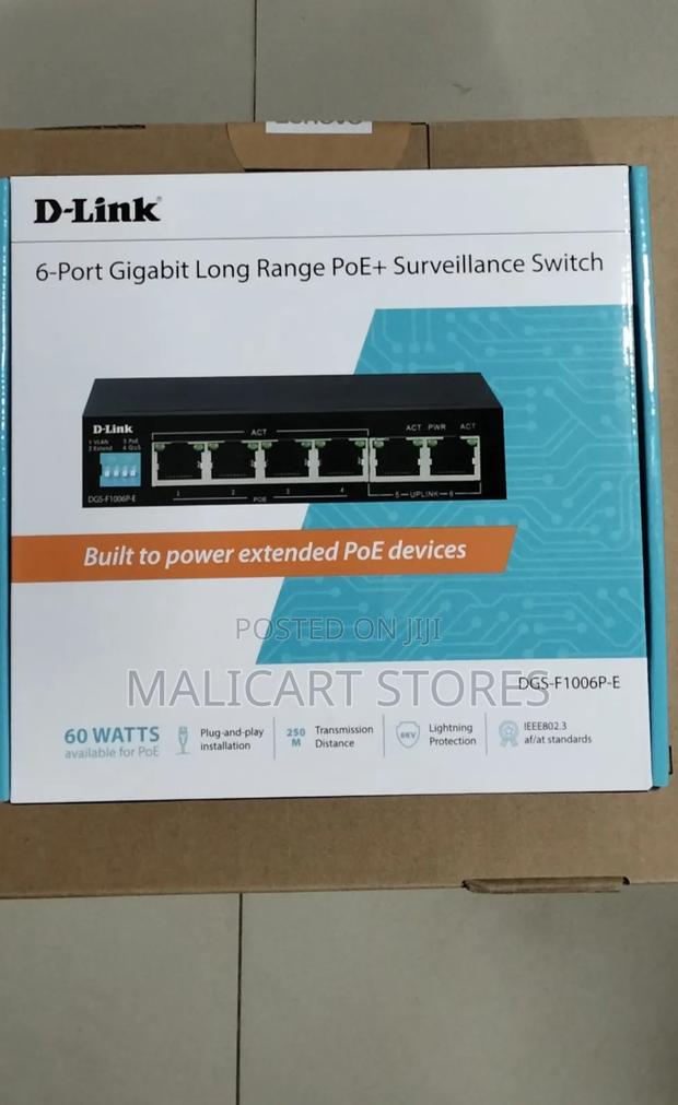 D-Link 6-Port 10/100 Long Range Poe+ Surveillance Switch - main view
