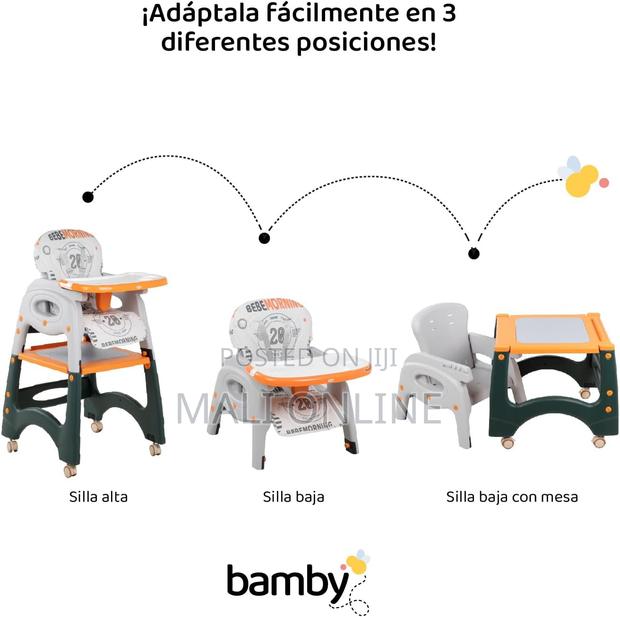 3-in-1 Baby High Chair With Tray Convertible Feeding Chair