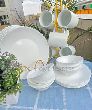24pcs Trendy White Dinner Sets - thumbnail 2