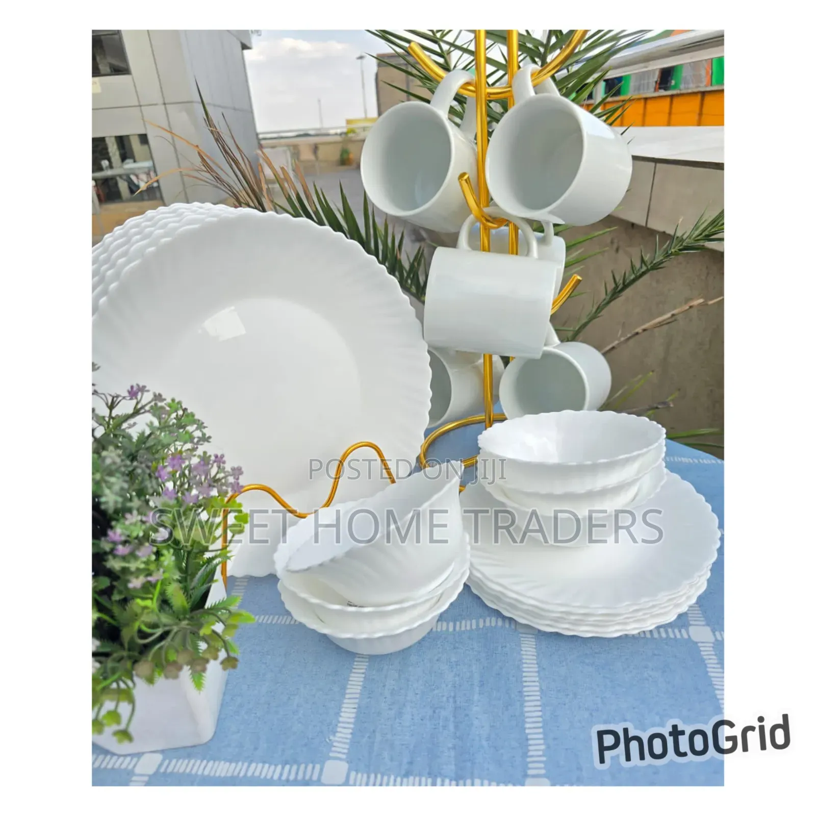 24pcs Trendy White Dinner Sets(Pure White)