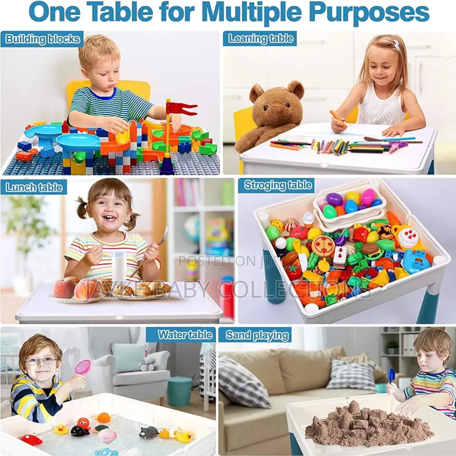 Multifunctional Kids Activity Table Set With Chair Blocks