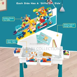 Multifunctional Kids Activity Table Set With Chair Blocks