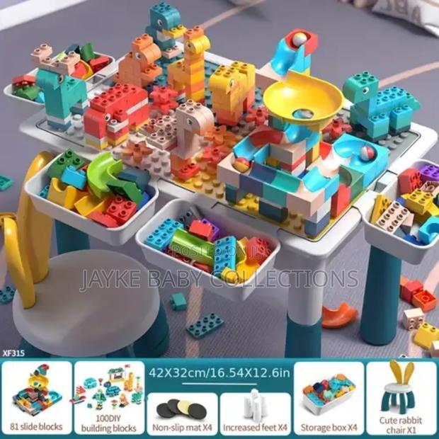 Multifunctional Kids Activity Table Set With Chair Blocks - thumbnail 2