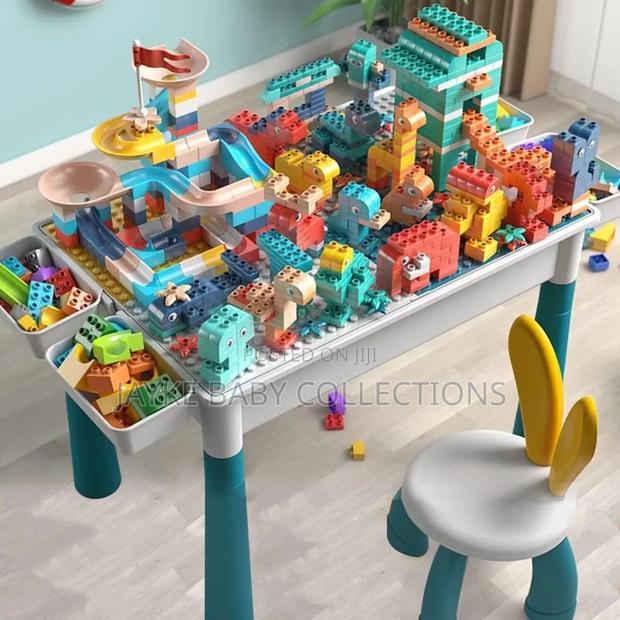 Multifunctional Kids Activity Table Set With Chair Blocks