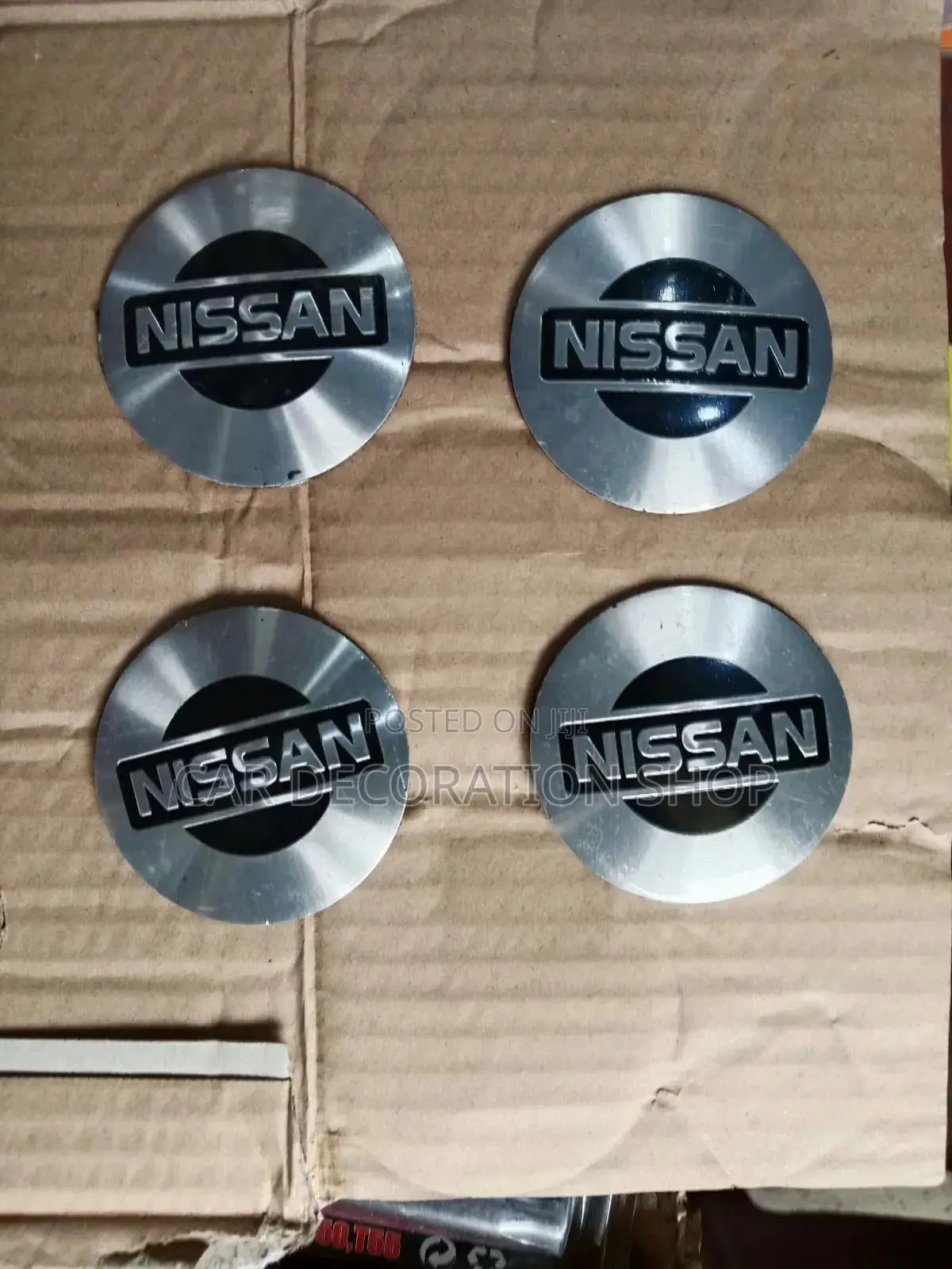 4pcs Nissan Siver Stick on Rim Centre Cap Stickers