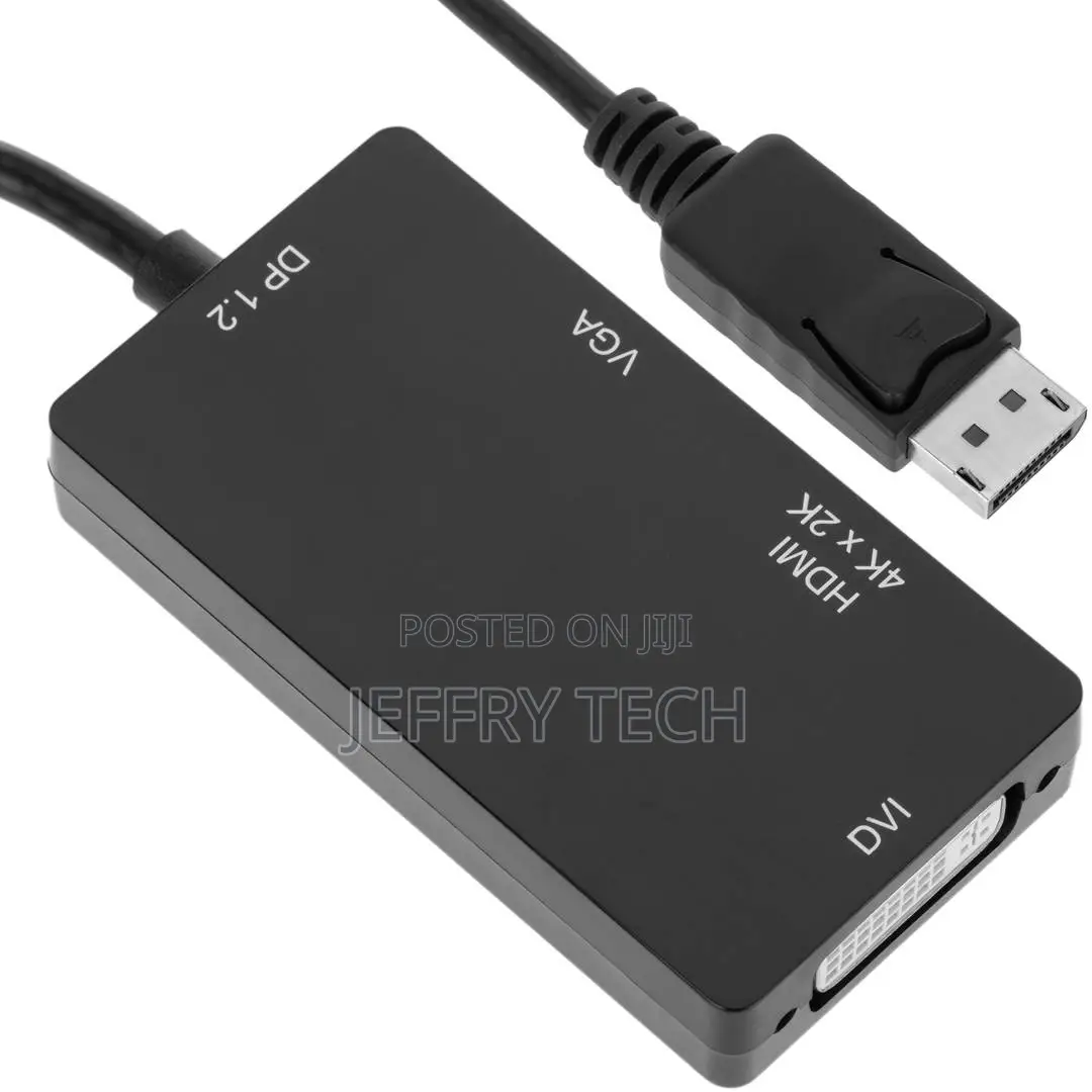 Displayport 2.1 to Hdmi, Vga and Dvi Converter Black