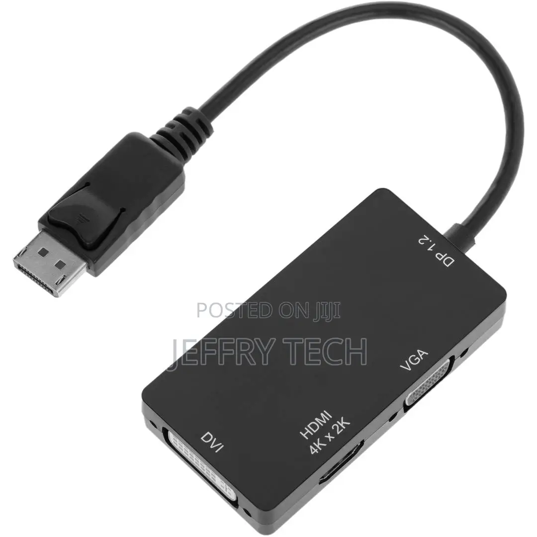 Displayport 2.1 to Hdmi, Vga and Dvi Converter Black