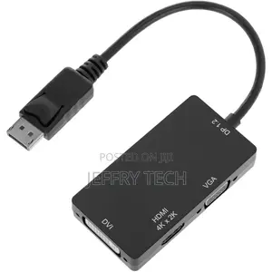 Displayport 2.1 to Hdmi, Vga and Dvi Converter Black