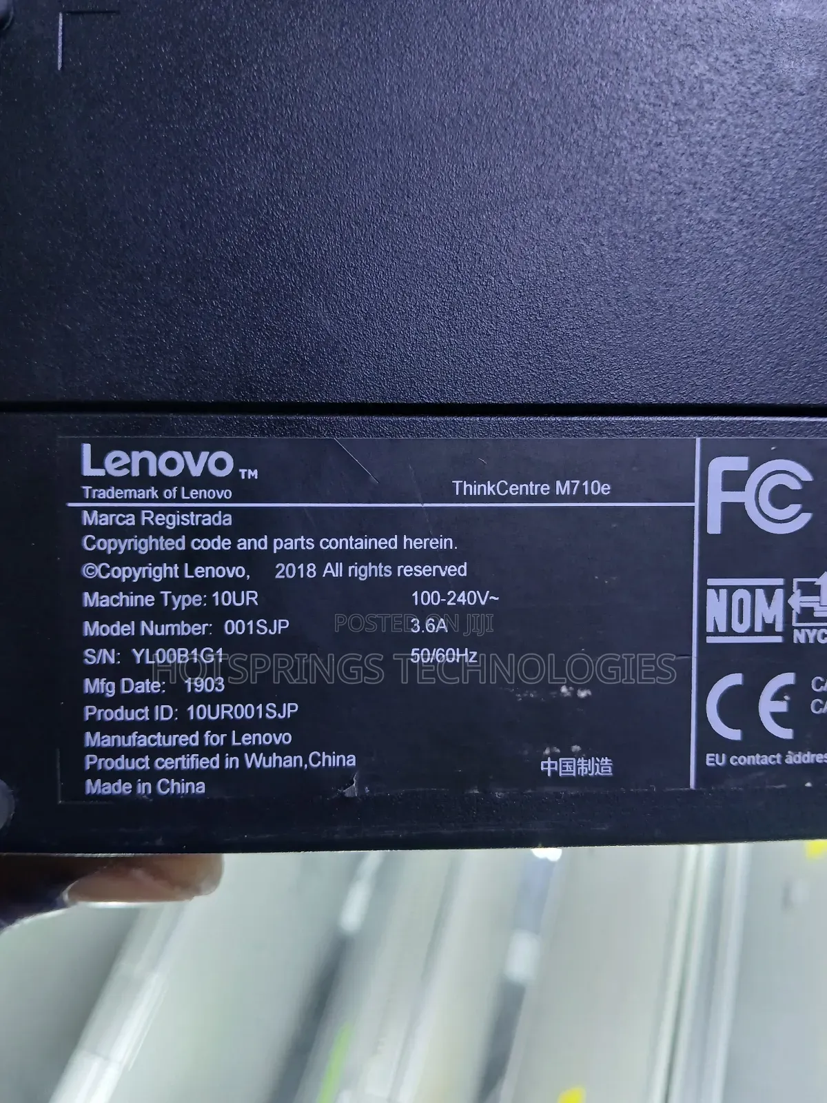 Lenovo ThinkCentre M710e SFF 8GB Intel Core I3 SSD 256GB