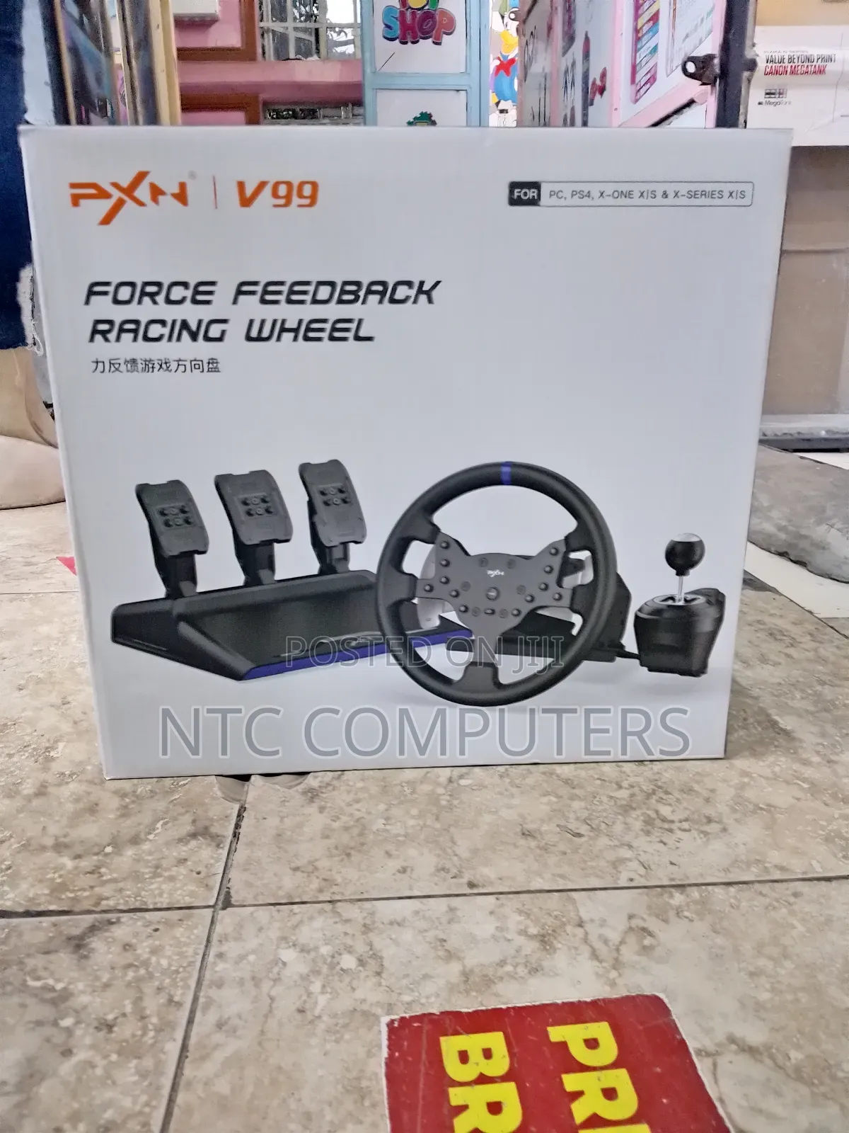 PXN V99 Gaming Steering Wheel With Pedals and Shifter