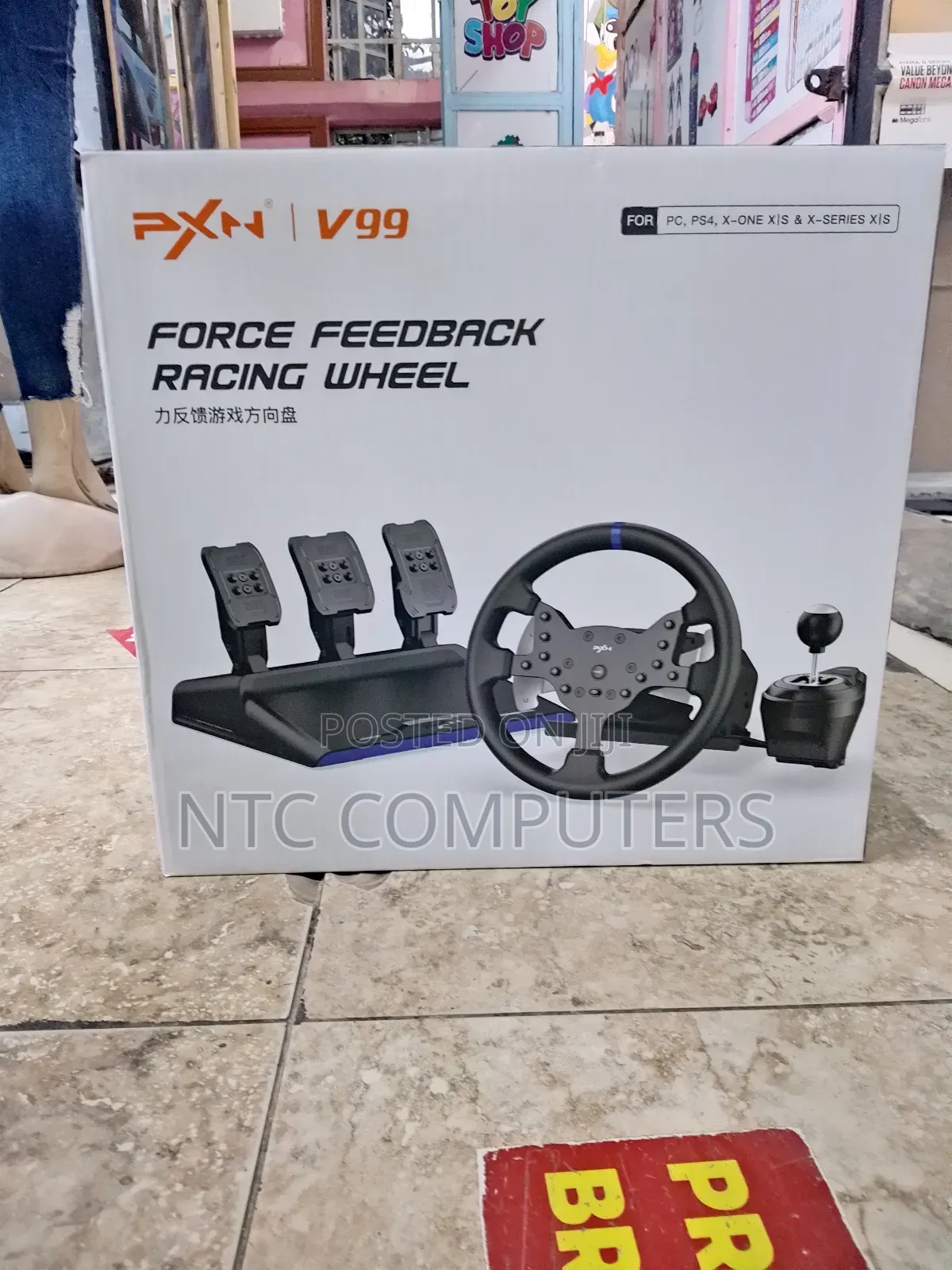 PXN V99 Gaming Steering Wheel With Pedals and Shifter
