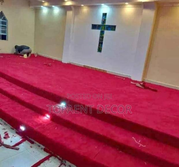 Red Vip 10mm Wall to Wall Pulpit Fluffy Carpets - main view