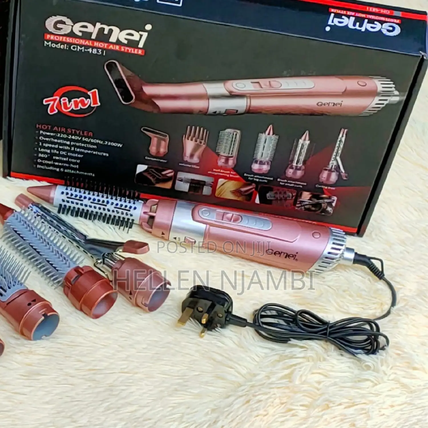 Gemei 7-in-1 Hot Air Multifunctional Hair Styler