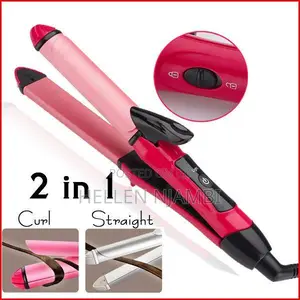 NHC-1818c Nova 2 in 1 Hair Beauty Set( Straightener Curler)