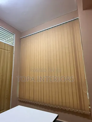 Beige Vertical Office Blinds for Office Privacy