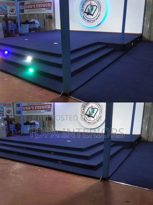 Dark Blue Church Carpets for Altar Covering - main view