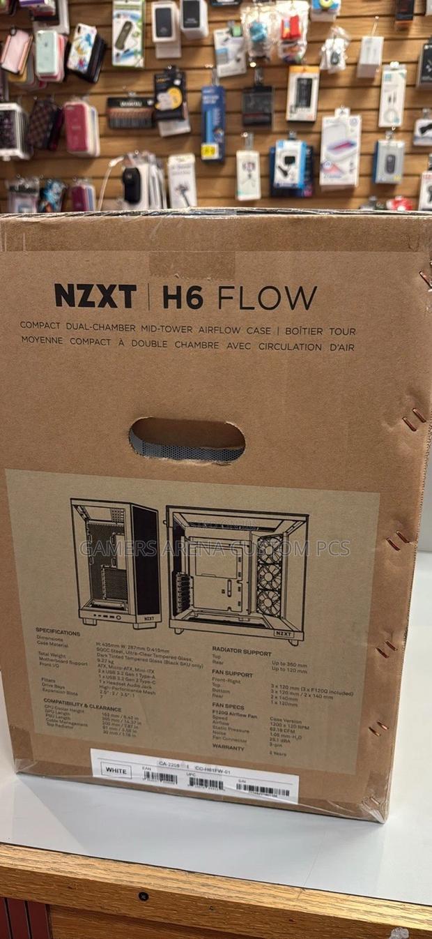NZXT H6 Flow Compact Dual-Chamber Mid-Tower Airflow Case - thumbnail 2