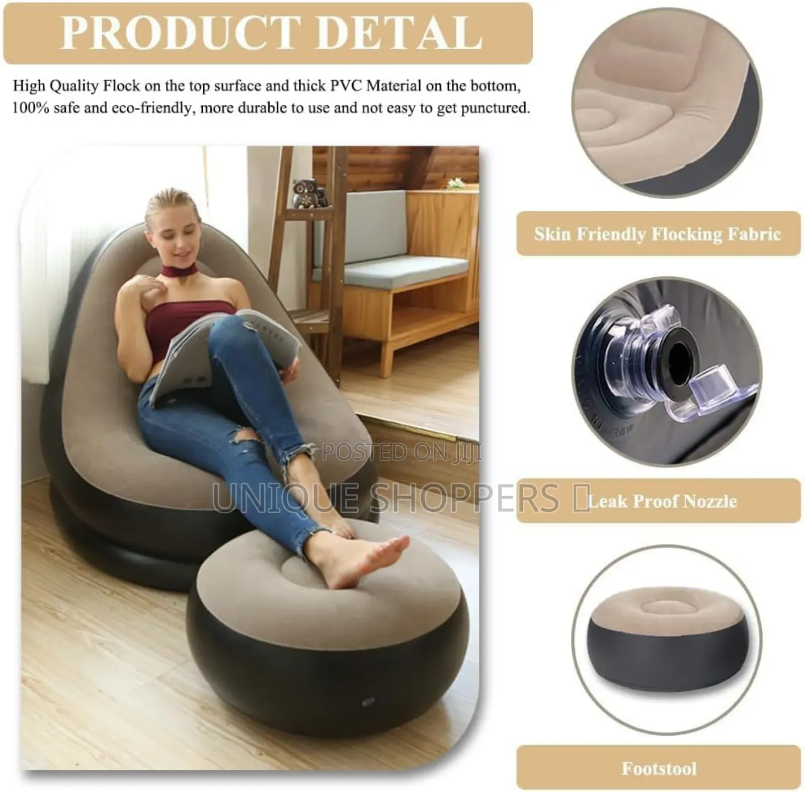 Inflatable Lazy Sofa With Foot Step