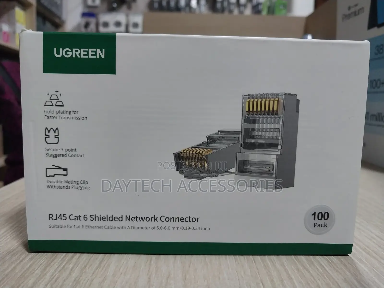 Ugreen Rj45 Cat 6 Shielded Network Connectors (100-Pack).
