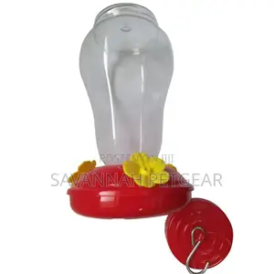 Plastic Humming Bird Feeder Glass 3 Feeding Nectar (Red)