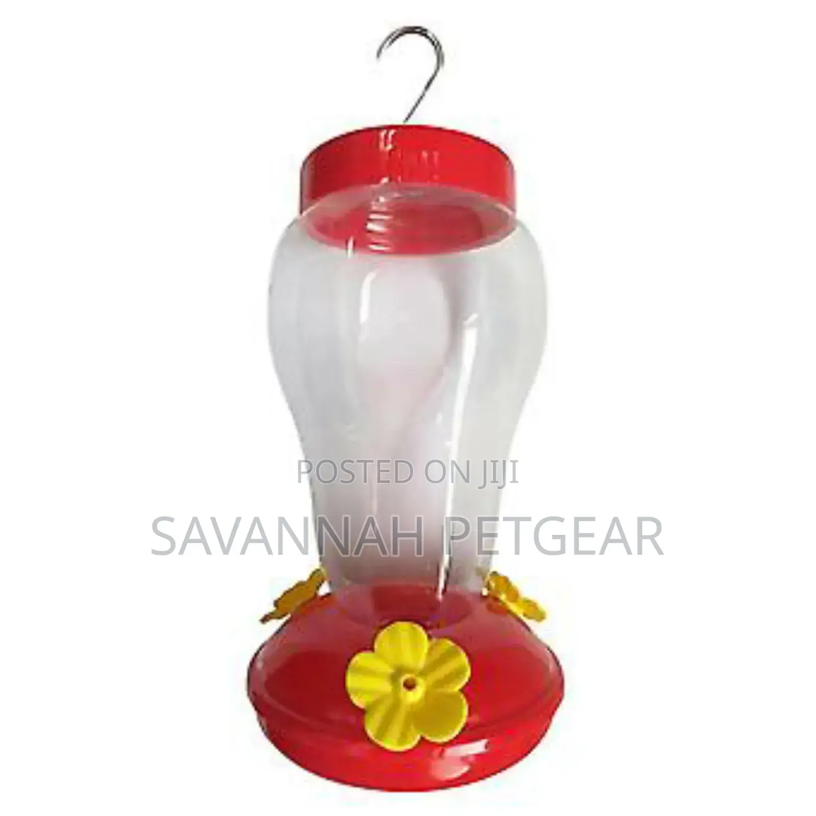 Plastic Humming Bird Feeder Glass 3 Feeding Nectar (Red)