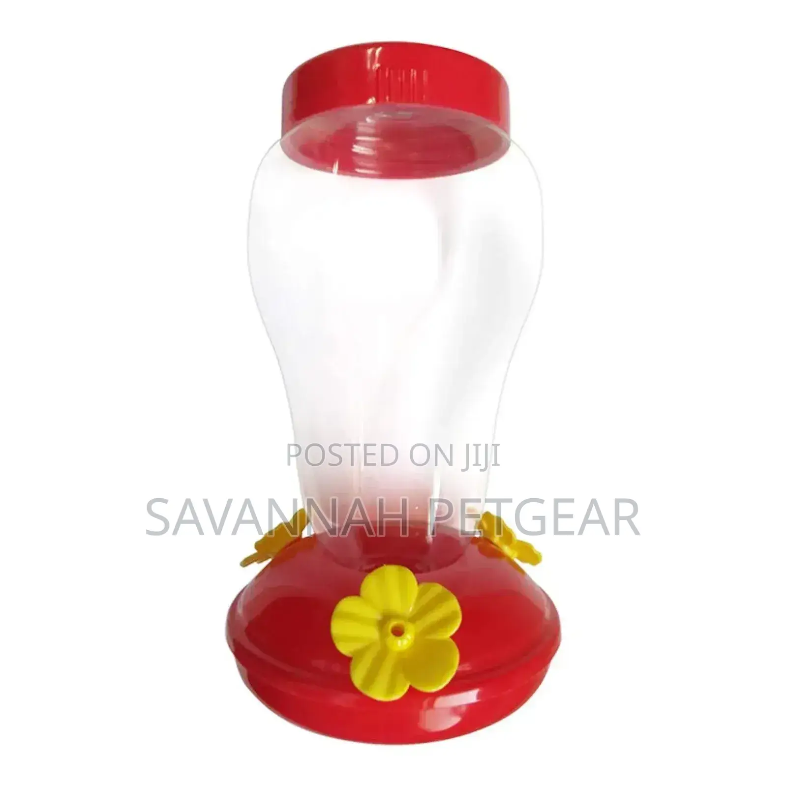 Plastic Humming Bird Feeder Glass 3 Feeding Nectar (Red)