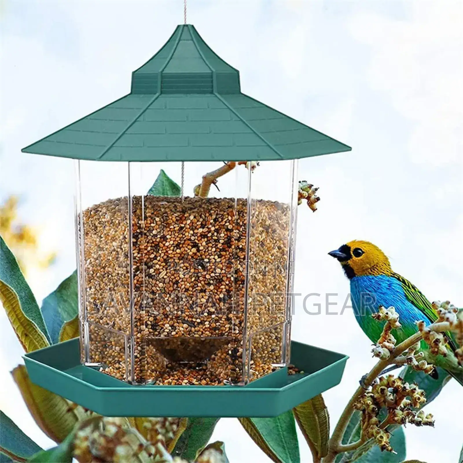 Hanging Wild Bird Feeder Outdoor Garden Rainproof Feeding