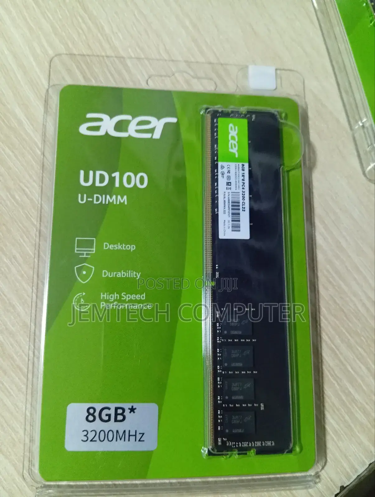 Acer Ud100 8gb 3200mhz Desktop Ram