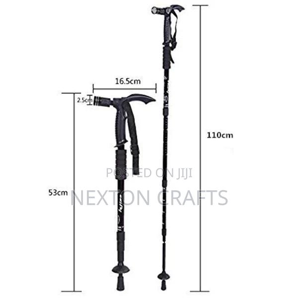 Aluminum Trekking Poles T-Handle Anti-Shock Walking Cane - main view