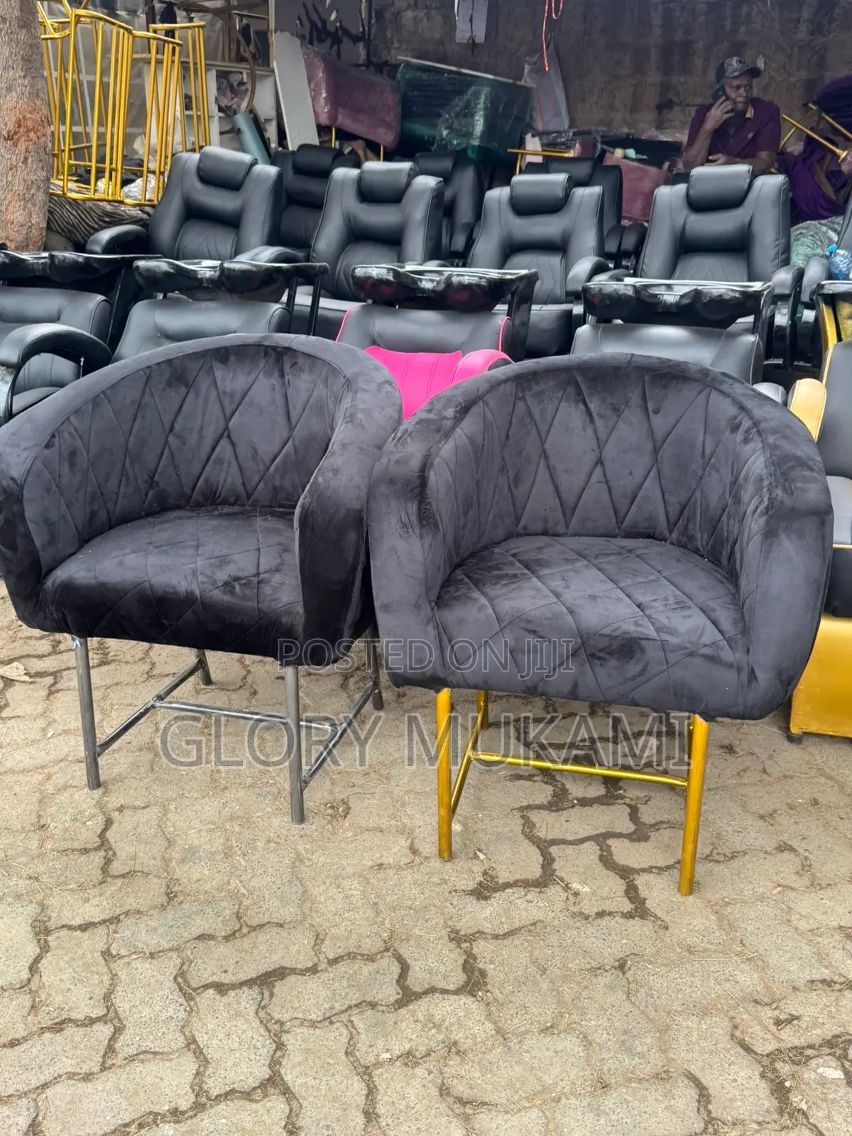 Black Velvet Styling Chair