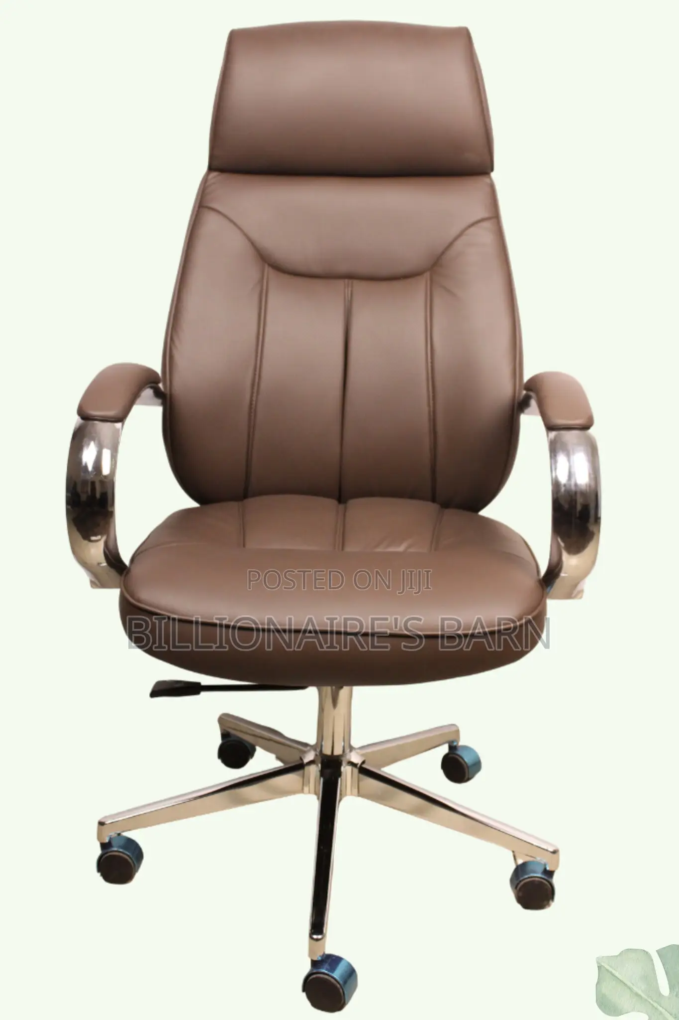 Chairs; Brown Leather Reclining Executive Office Seat