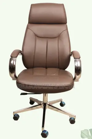 Chairs; Brown Leather Reclining Executive Office Seat