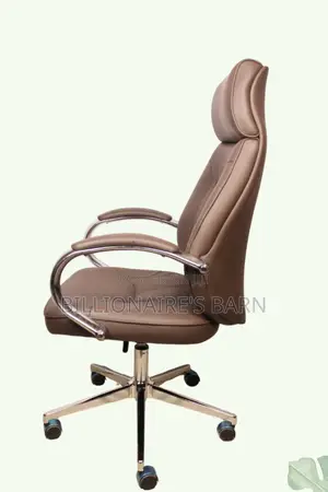 Chairs; Brown Leather Reclining Executive Office Seat