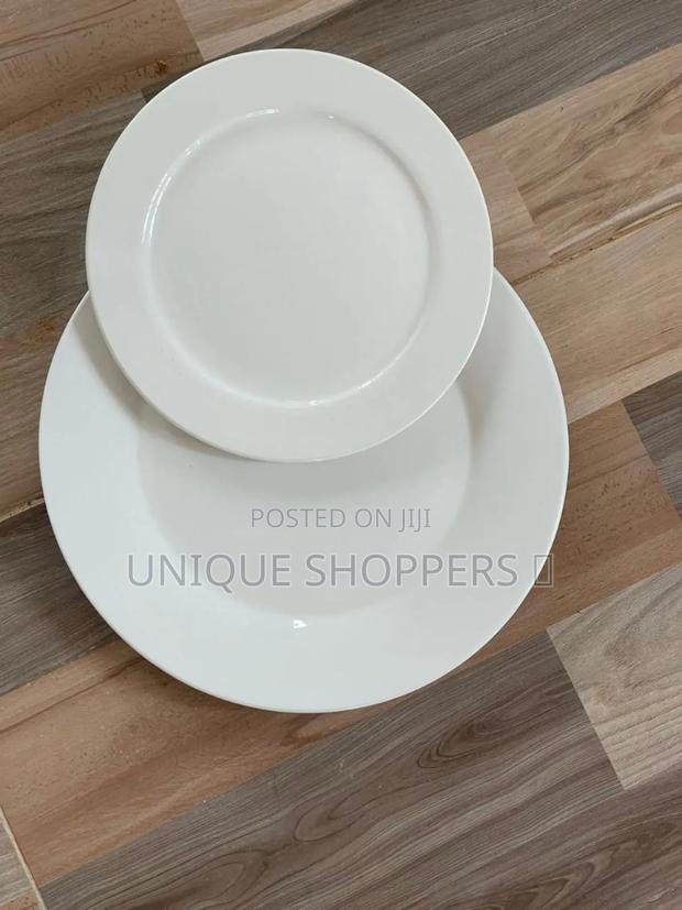 White Ceramic Hotel Plates