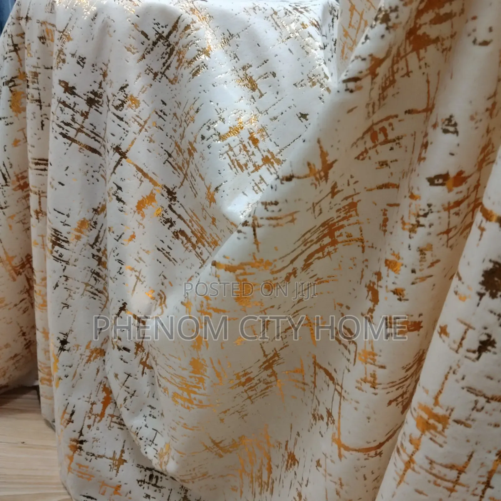 White Gold White Marble Curtains Available