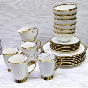 30 PSC Quality Ceramic Dinner Set With Gold Rim - thumbnail 2