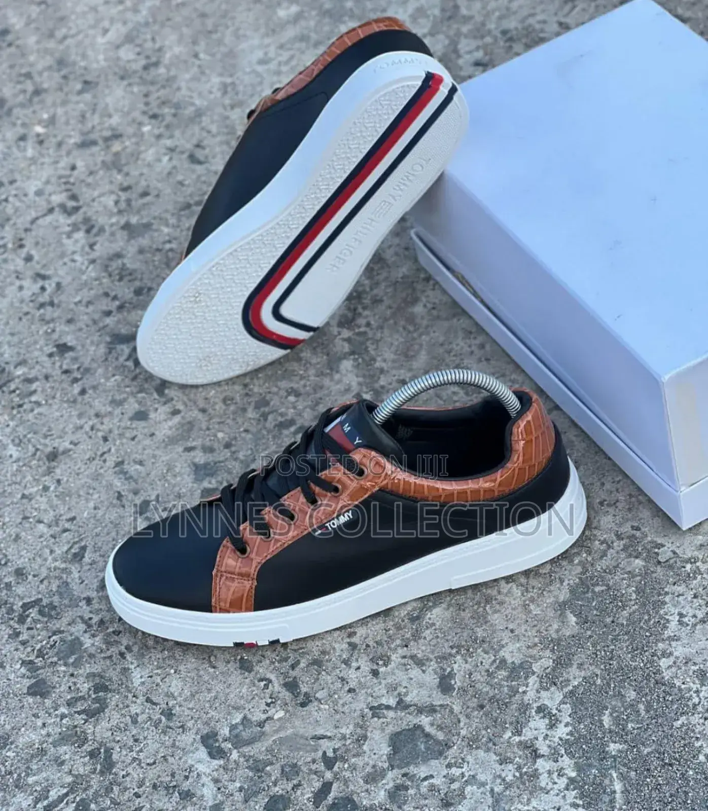 Tommy Casual Wear Shoes Black White Men ,Tommy Sizes 40-45